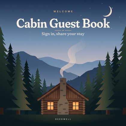 Cabin Guest Book cover